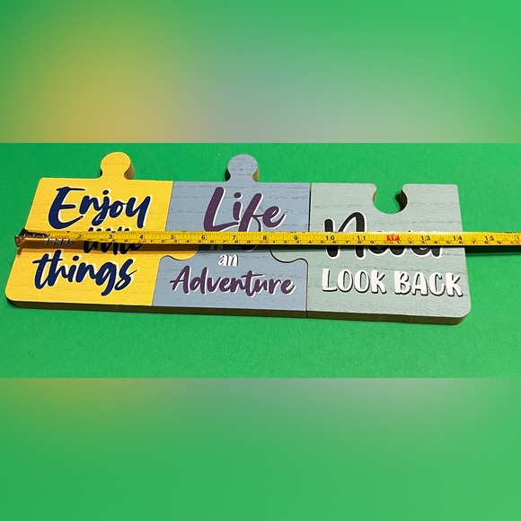 New Set of 3 Inspirational Interlocking Puzzle Pieces Table Top/Shelf Decor - Picture 10 of 16